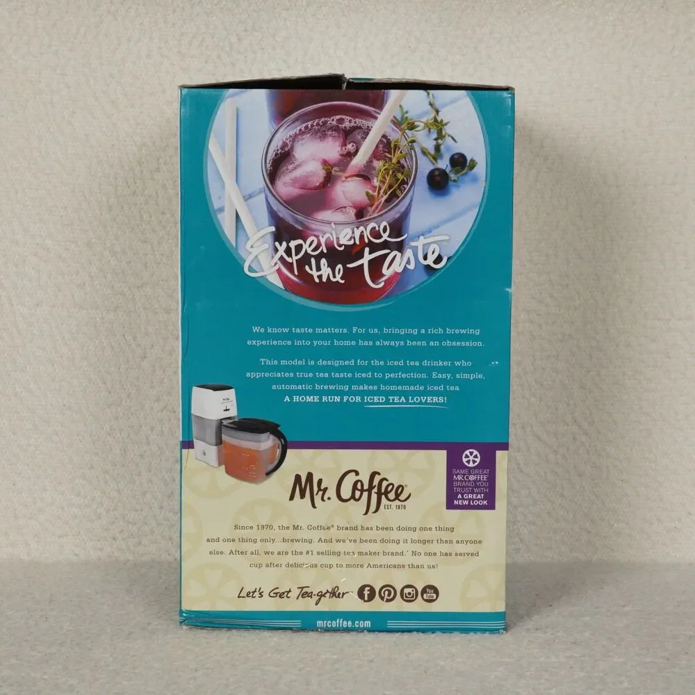 Mr. Coffee Iced Tea Maker 3 Quart Black Model TM75BK Brew Tea Bags or Tea Leaves